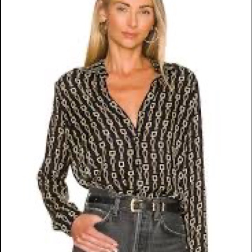 L'Agence 100% Silk Nina Keyring Blouse - Picture 14 of 14